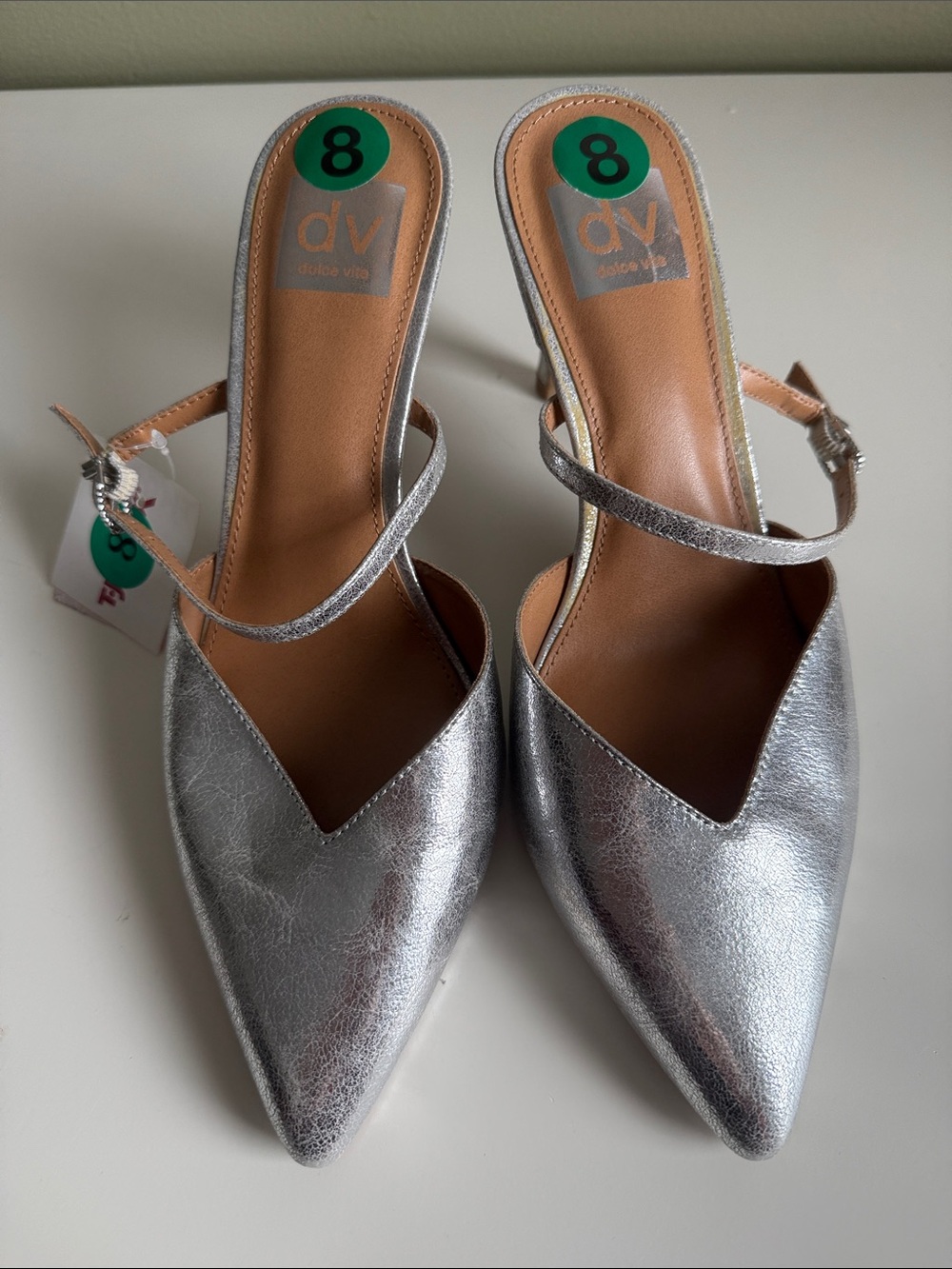 DV by Dolce Vita Silver Pointed-Toe heels